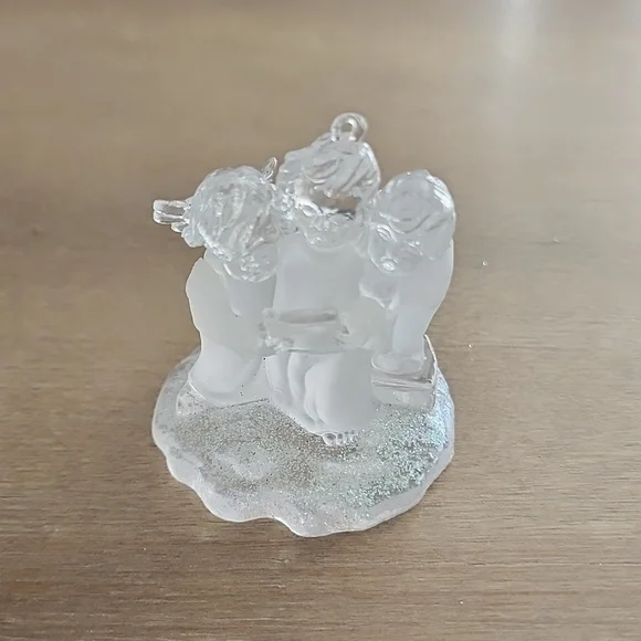 Frosted Acrylic Cherub Carolers Ornament - Picture 3 of 8